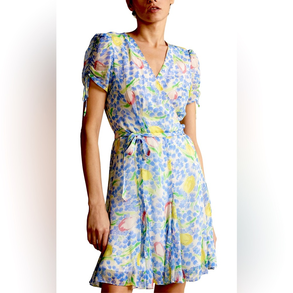 Polo Ralph Lauren Floral Print Crinkle Wrap Dress Women’s 14